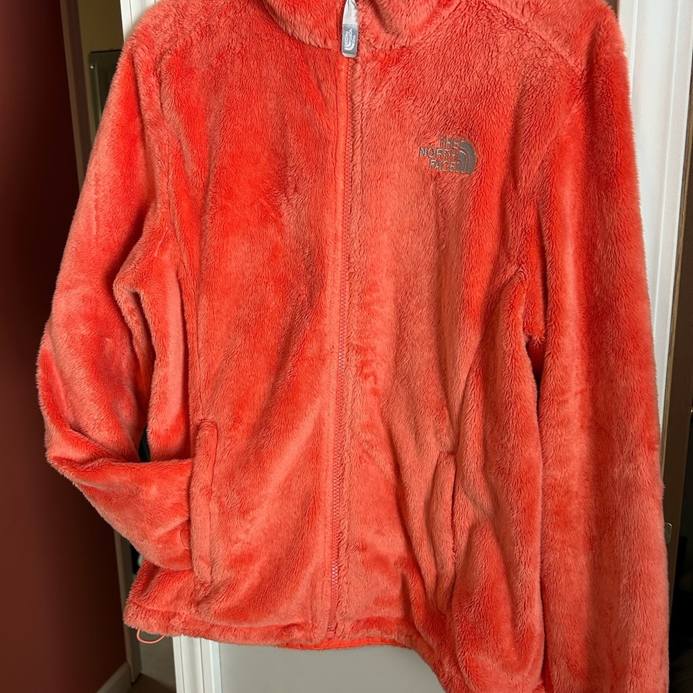 The North Face Womans  deep pile fleece Jacket - Bright Orange